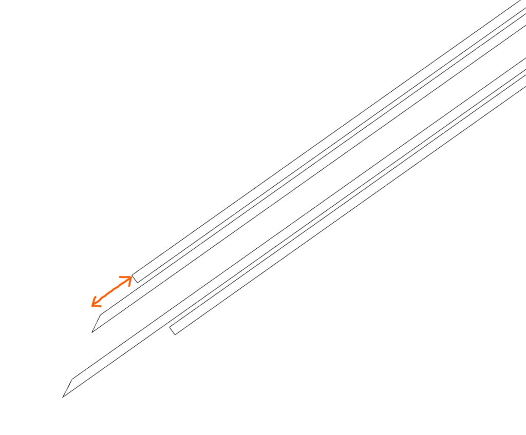 針先と外筒の間の隙間の図示
