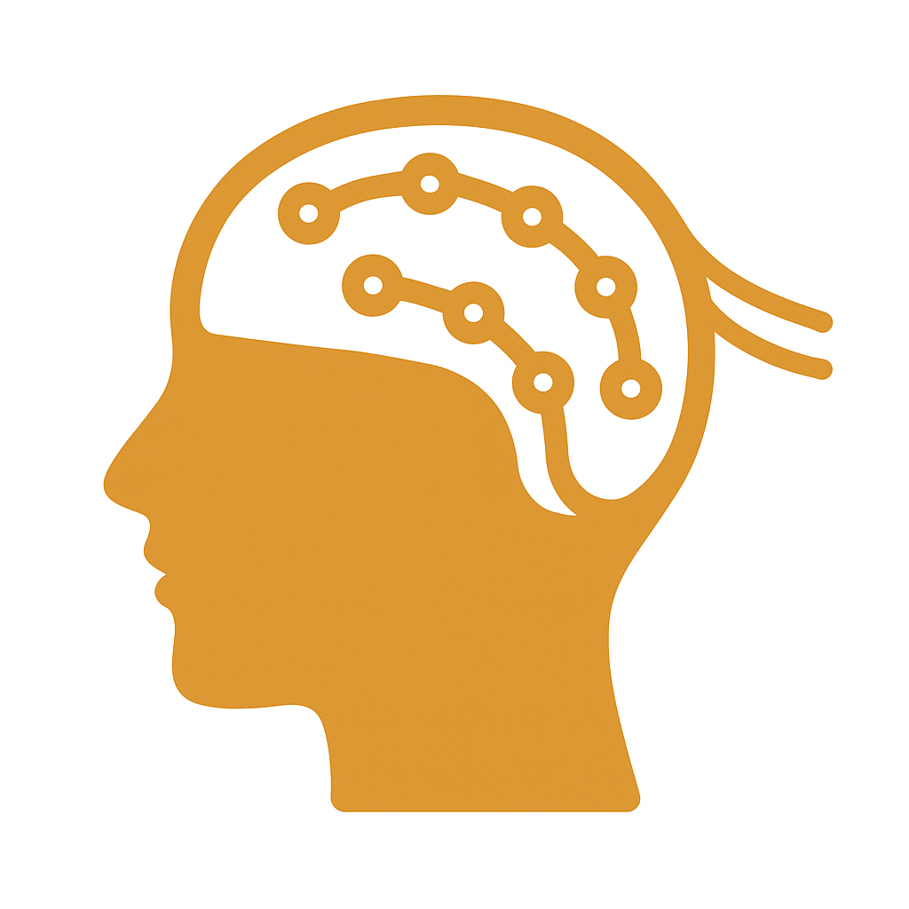 脳波を装着している頭のアイコン