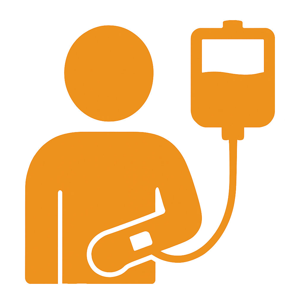 点滴をしている人のイラスト